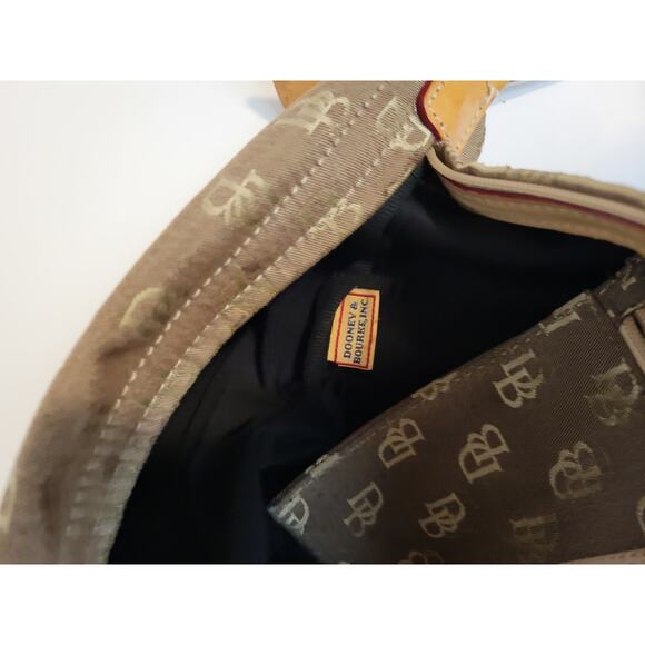 Authentic Dooney & Bourke Brown Canvas Leather Handbag with Dust Bag - Picture 5 of 10